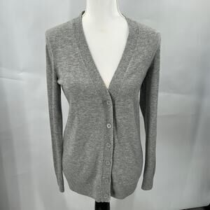 Gap Women's Gray Wool Blend Button Up V-Neck Cardigan Size Medium